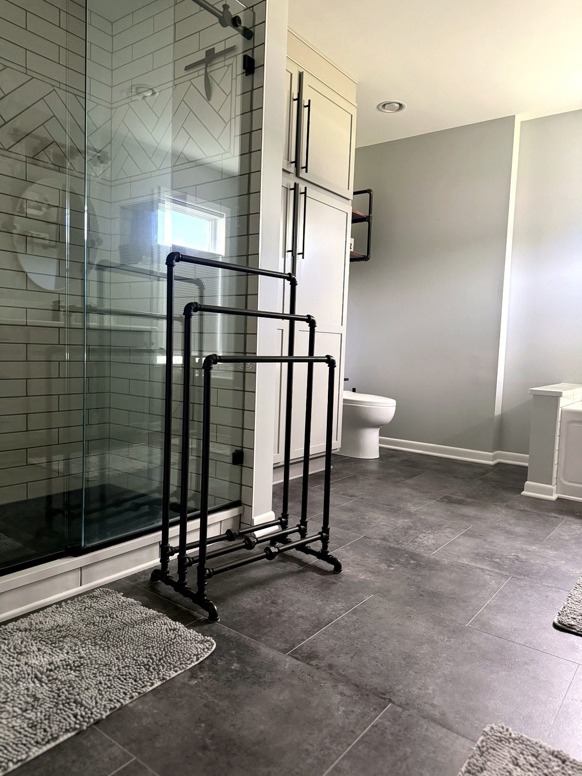 Separate glass walk-in shower